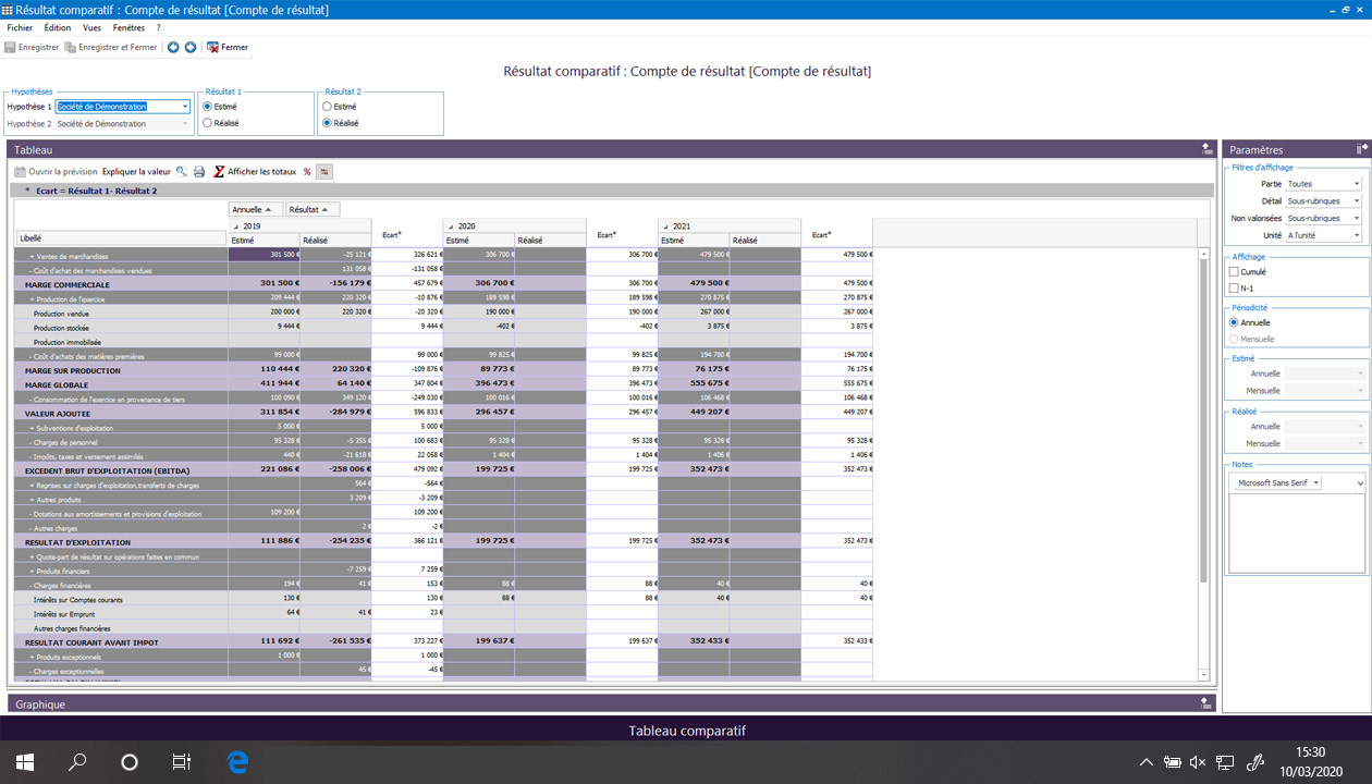 Logiciel EBP business plan estimé réalisé
