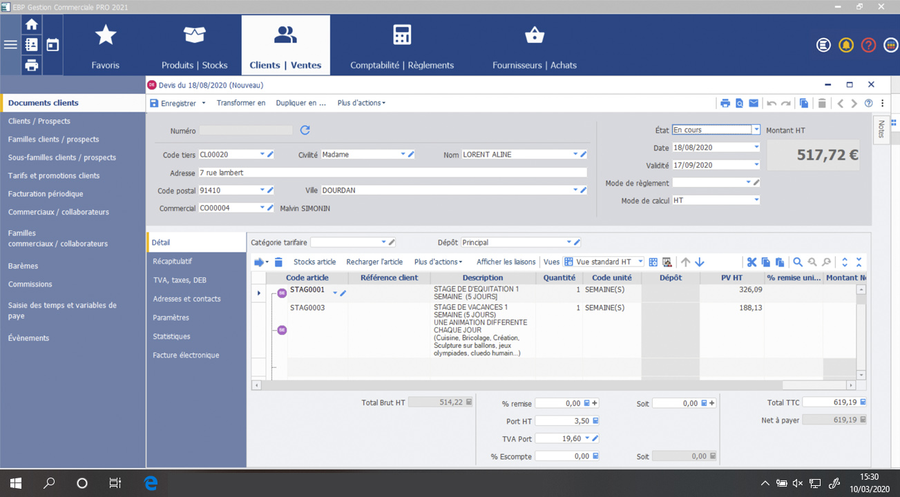 Logiciel Facturation Solution Ebp Gestion Commerciale Pro En Ligne