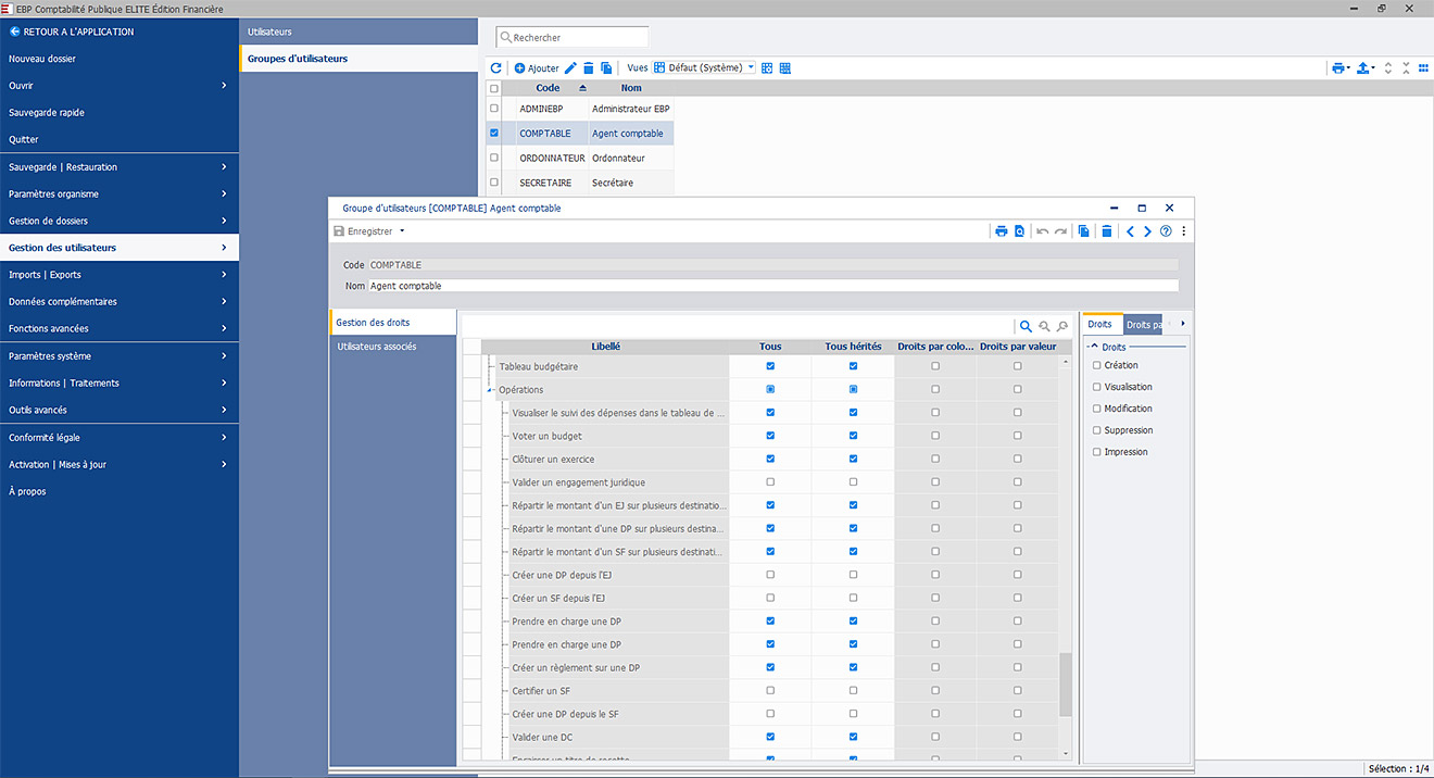 EBP logiciel Compta Publique separation ordonnateur comptable